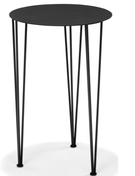 Bijzettafel rond metaal, zwart Klotz